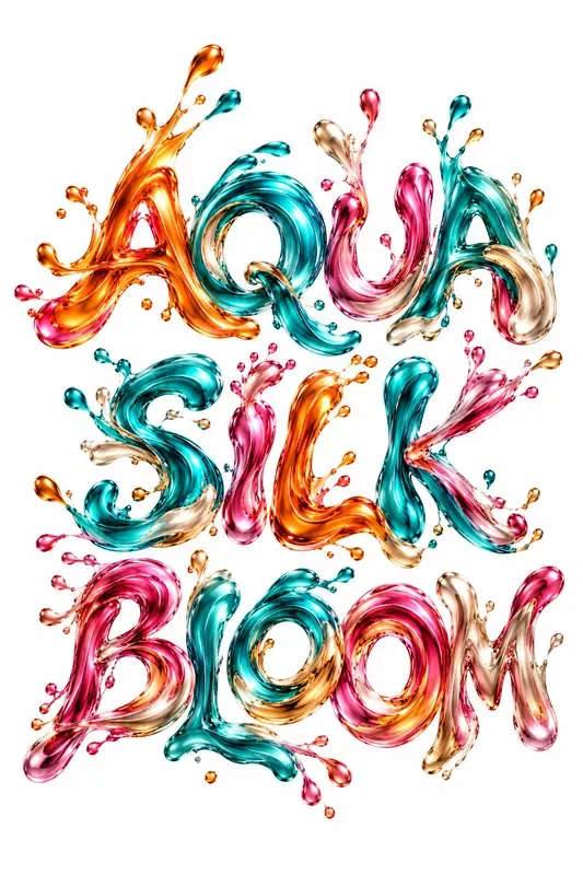 Abstract Fluid 3D Typography Posters