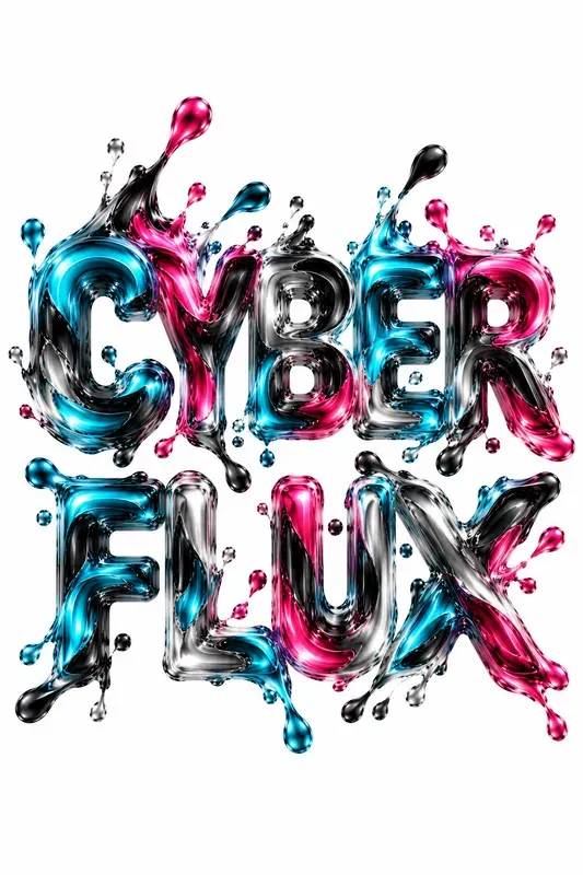 Abstract Fluid 3D Typography Posters