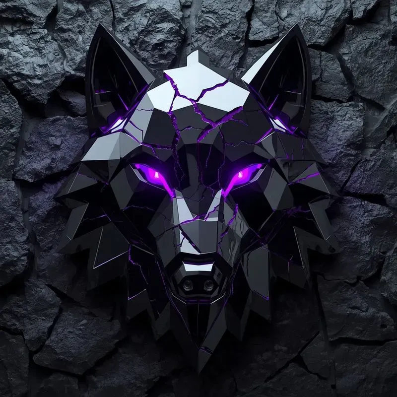 Cyberpunk Glowing Obsidian 3D Logos