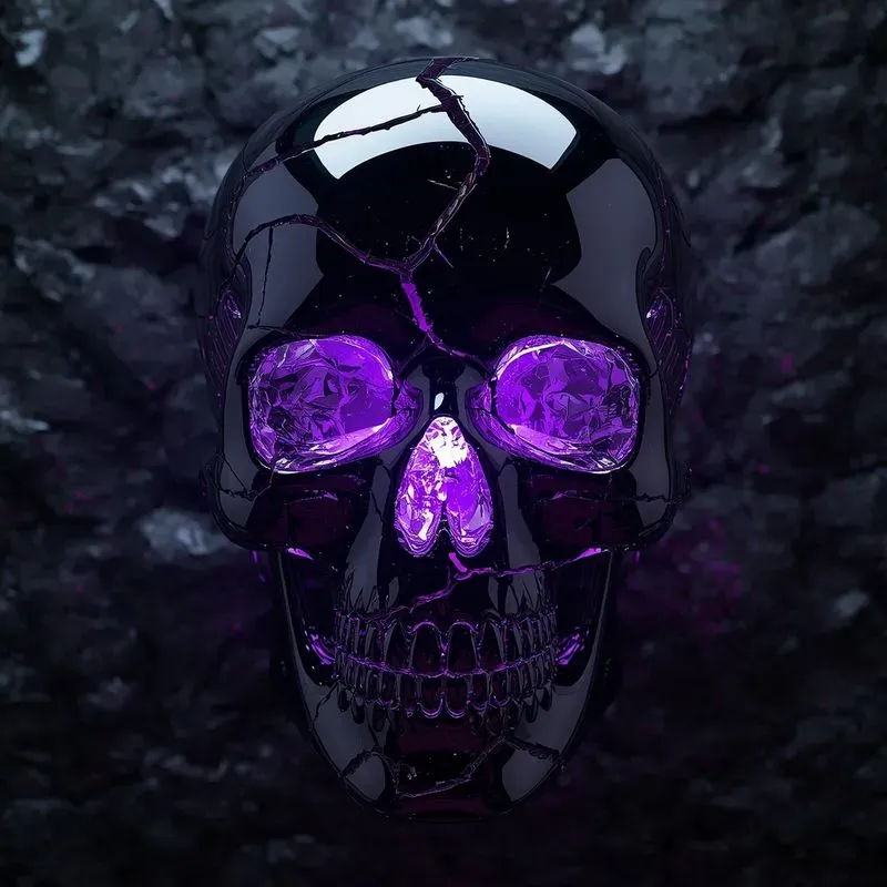 Cyberpunk Glowing Obsidian 3D Logos