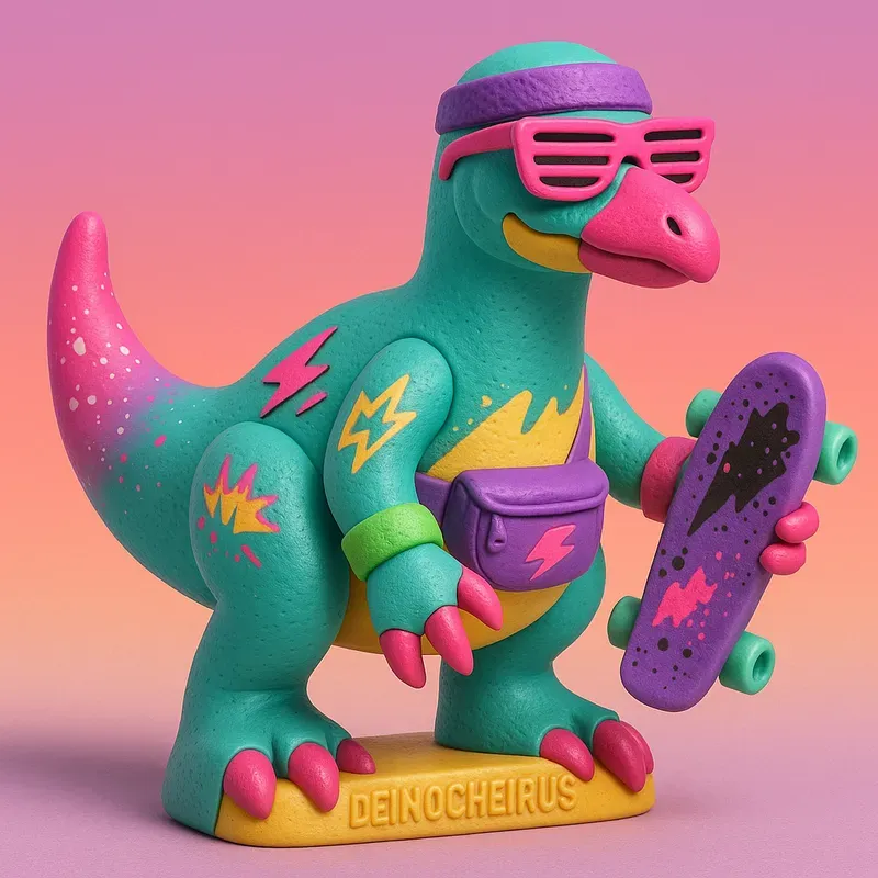 Retro 80s 90s Dinosaur Toy Prompts
