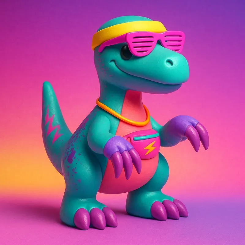 Retro 80s 90s Dinosaur Toy Prompts
