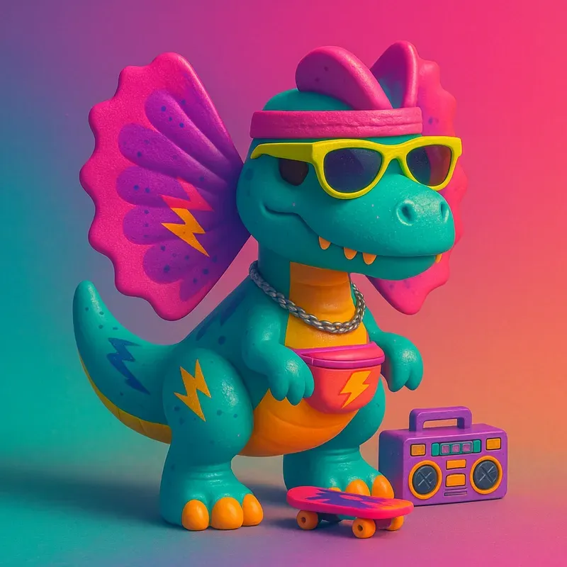 Retro 80s 90s Dinosaur Toy Prompts