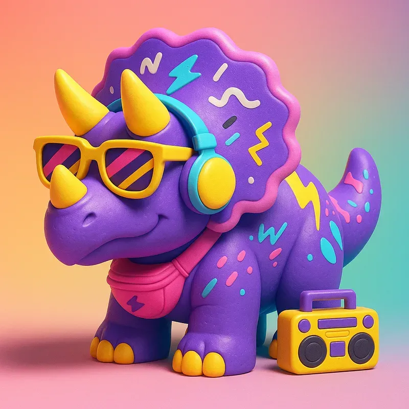 Retro 80s 90s Dinosaur Toy Prompts