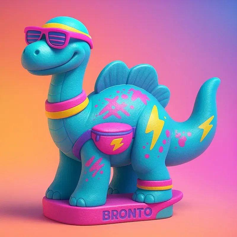 Retro 80s 90s Dinosaur Toy Prompts