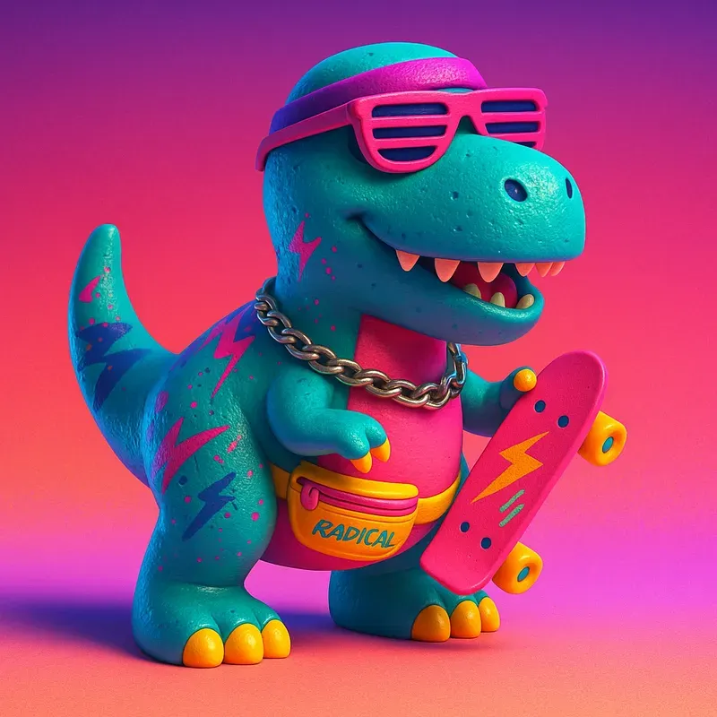 Retro 80s 90s Dinosaur Toy Prompts