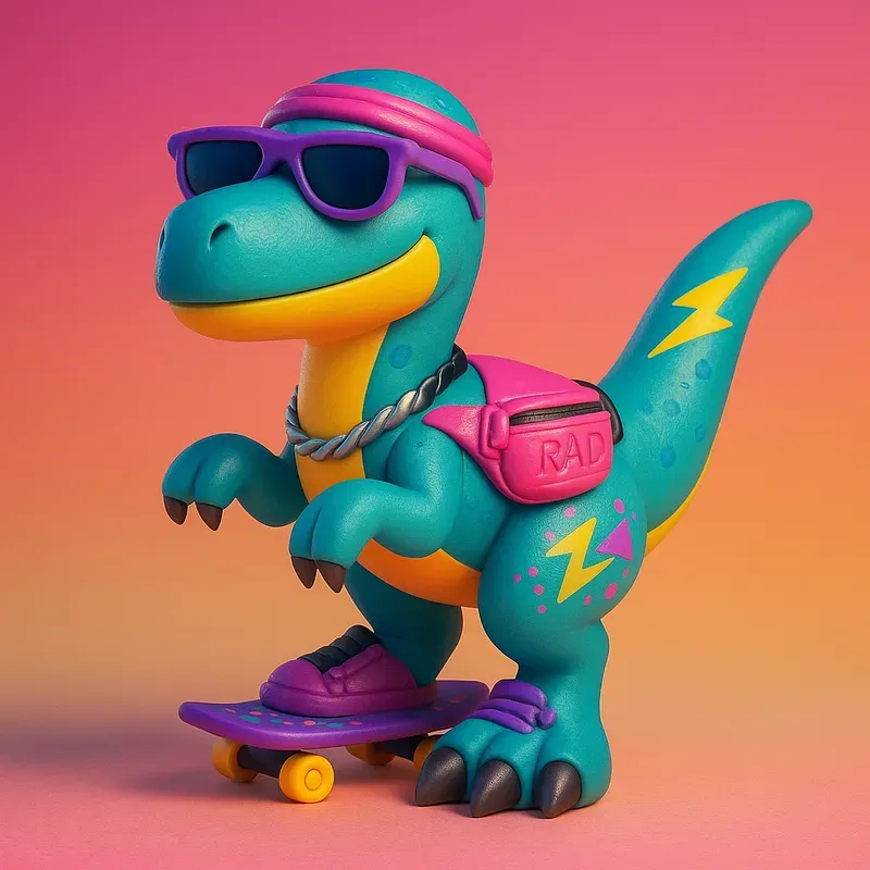 Retro 80s 90s Dinosaur Toy Prompts
