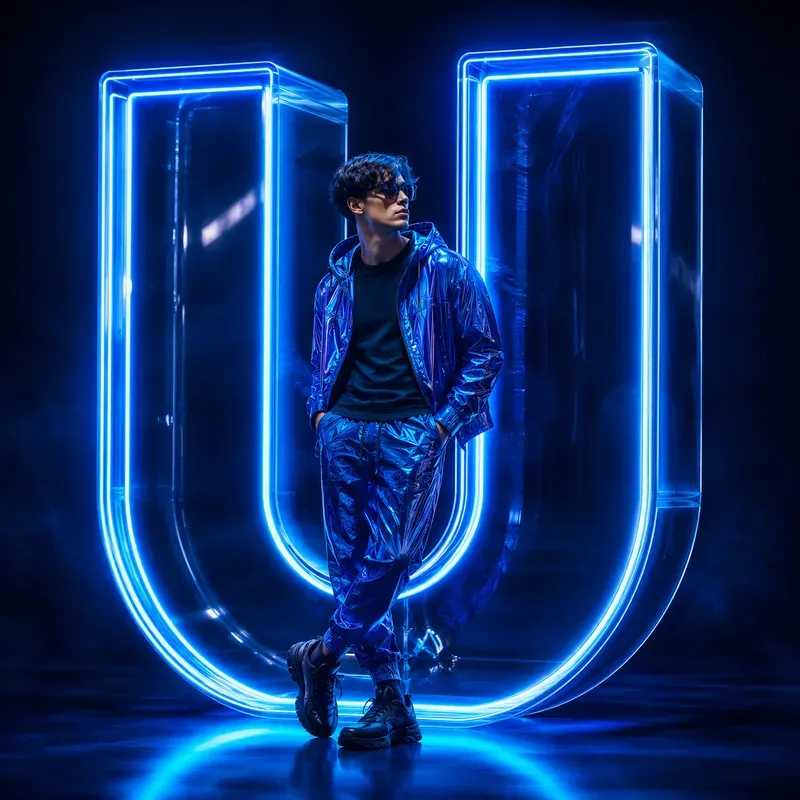 Neon Monogram Portrait Studios