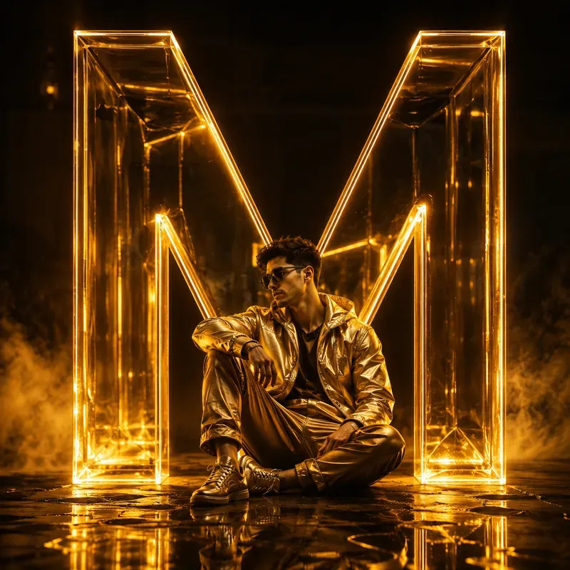 Neon Monogram Portrait Studios