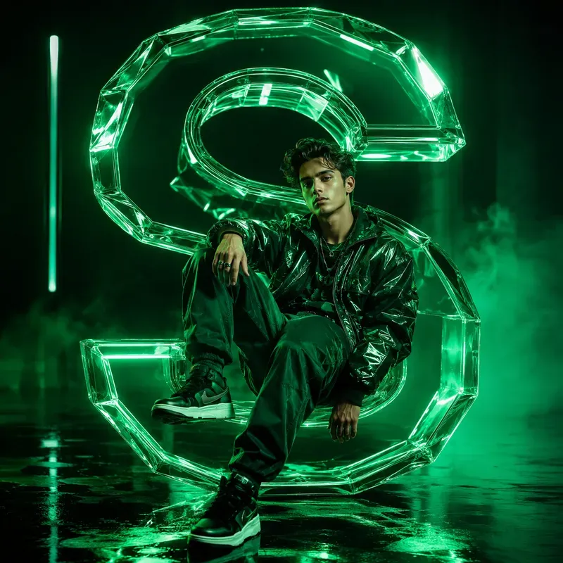Neon Monogram Portrait Studios
