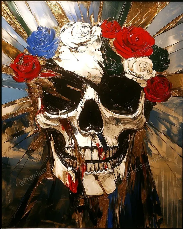 Rich Impasto Gold Oil Stained Glass Art