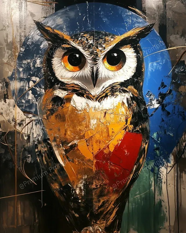 Rich Impasto Gold Oil Stained Glass Art