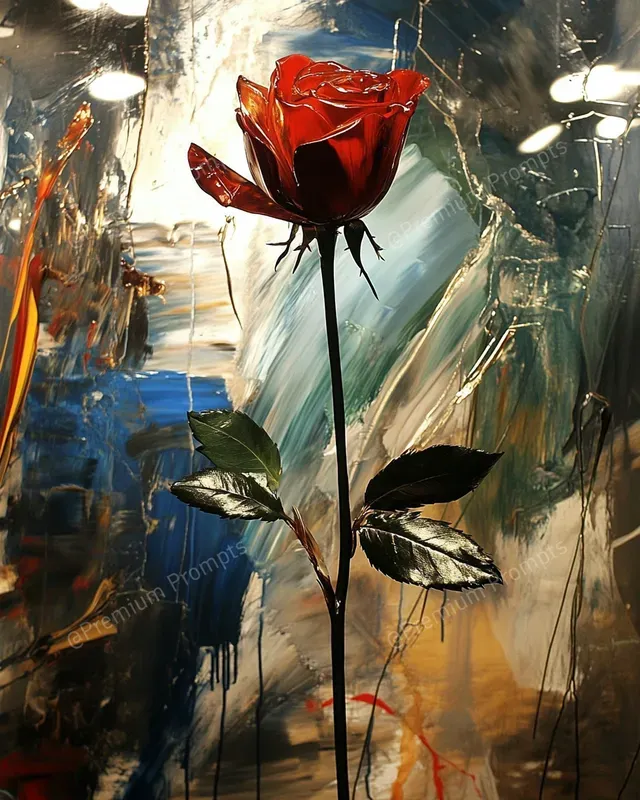 Rich Impasto Gold Oil Stained Glass Art