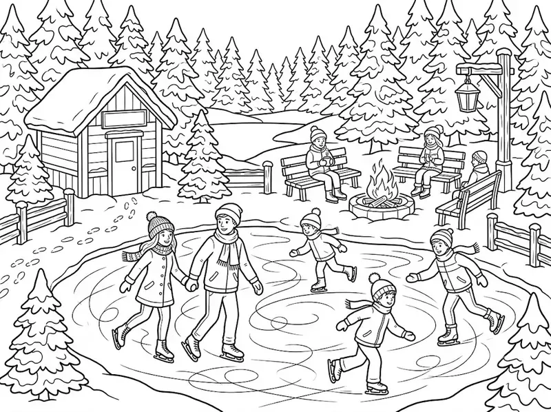 Winter Ice Skating Coloring Pages
