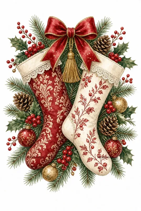 Vintage Christmas Clipart 50 Packs