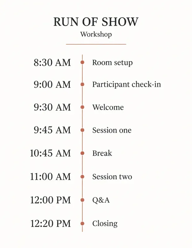 Event Run Of Show Generator