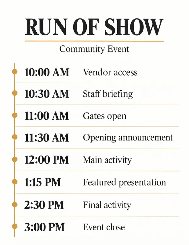 Event Run Of Show Generator