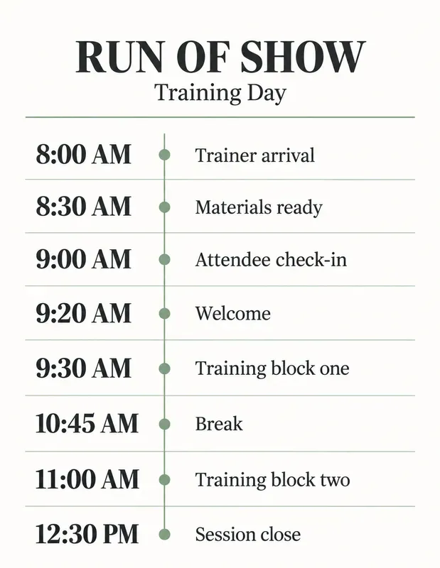 Event Run Of Show Generator