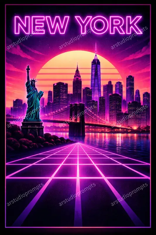 Neon Retro Travel Ads