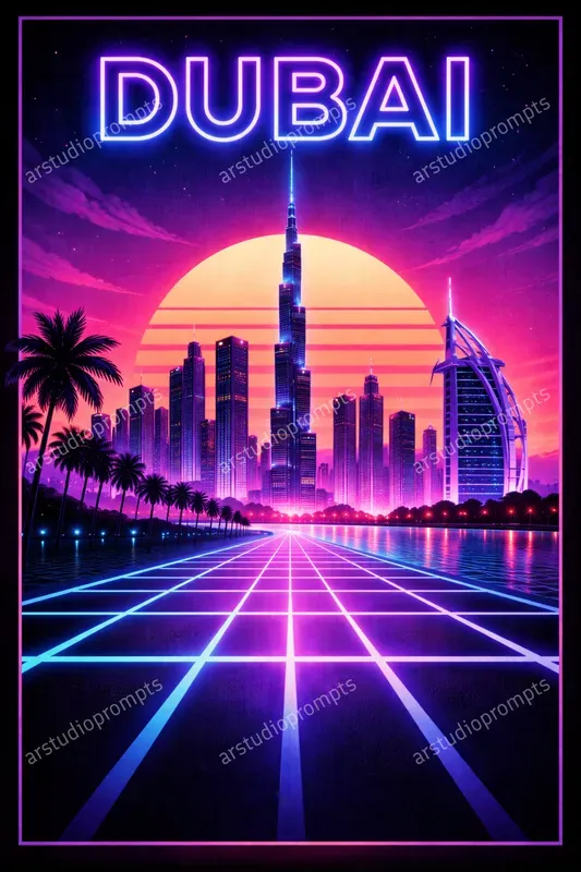 Neon Retro Travel Ads