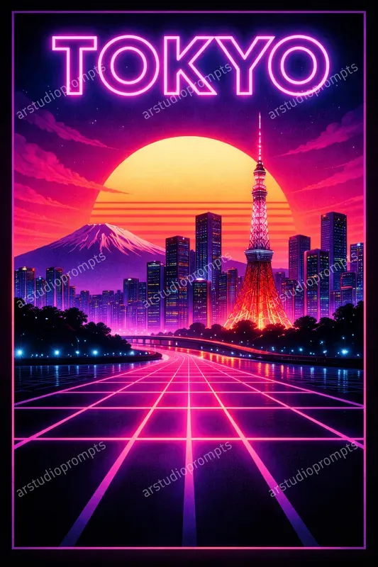 Neon Retro Travel Ads