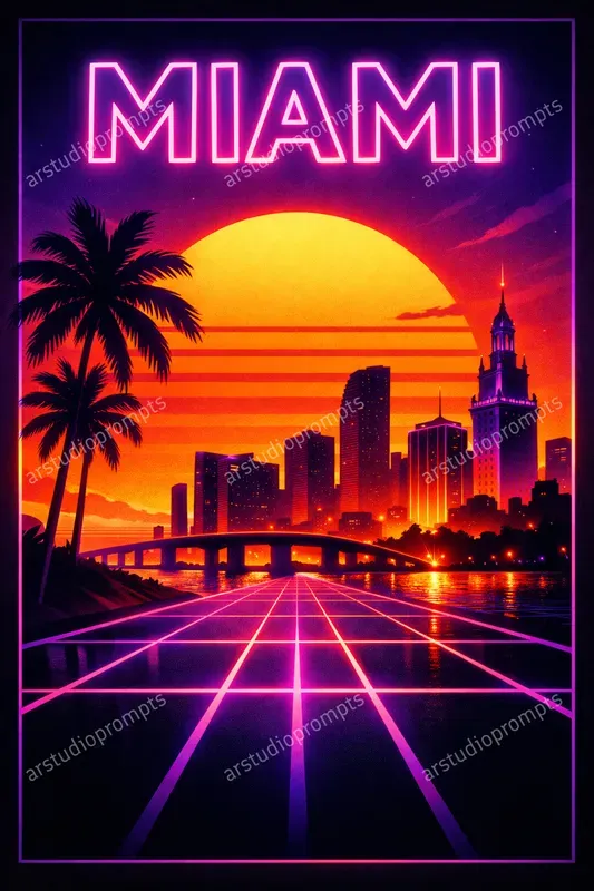 Neon Retro Travel Ads
