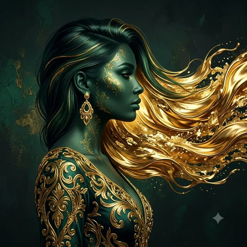 Emerald Gold Luxury Portraits