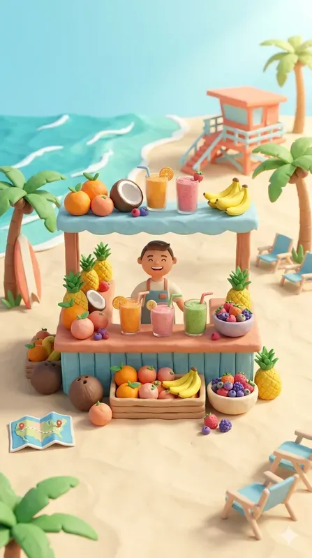 3D Claymation California Summer Holidays
