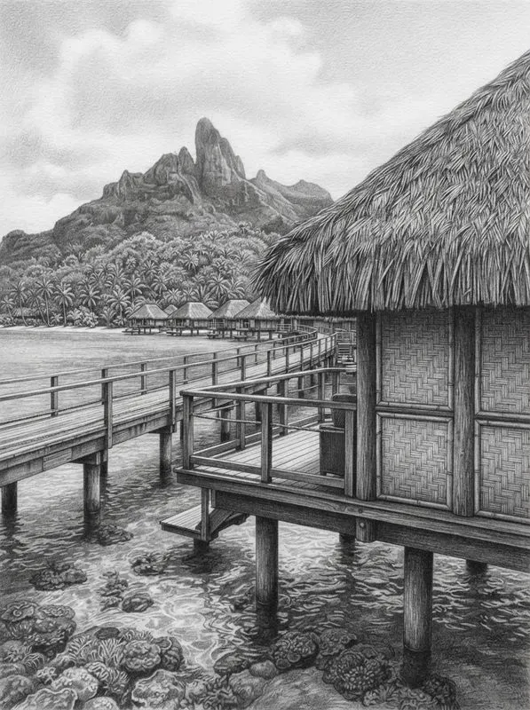 Realistic Graphite Pencil Travel Posters