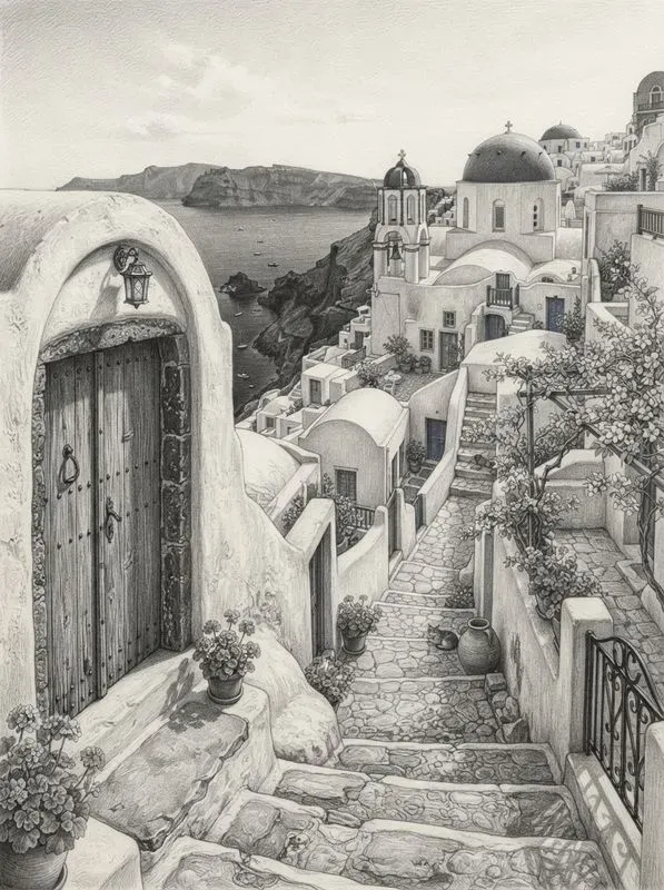 Realistic Graphite Pencil Travel Posters