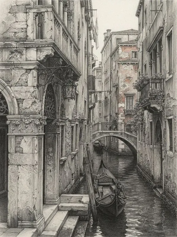 Realistic Graphite Pencil Travel Posters