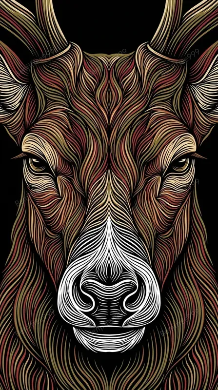 Symmetrical Geometric Animal Linocuts