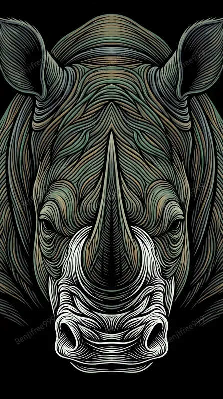 Symmetrical Geometric Animal Linocuts