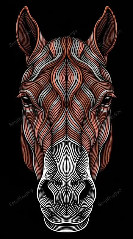 Symmetrical Geometric Animal Linocuts
