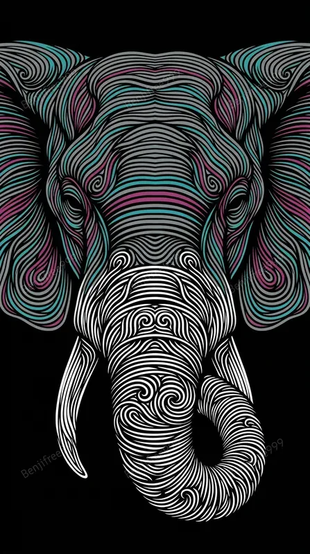 Symmetrical Geometric Animal Linocuts