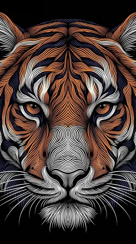 Symmetrical Geometric Animal Linocuts