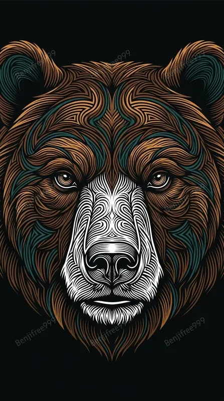 Symmetrical Geometric Animal Linocuts