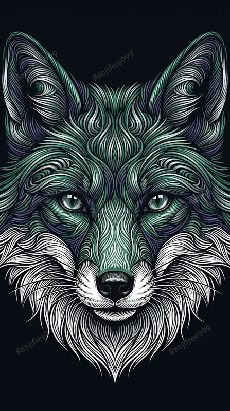 Symmetrical Geometric Animal Linocuts