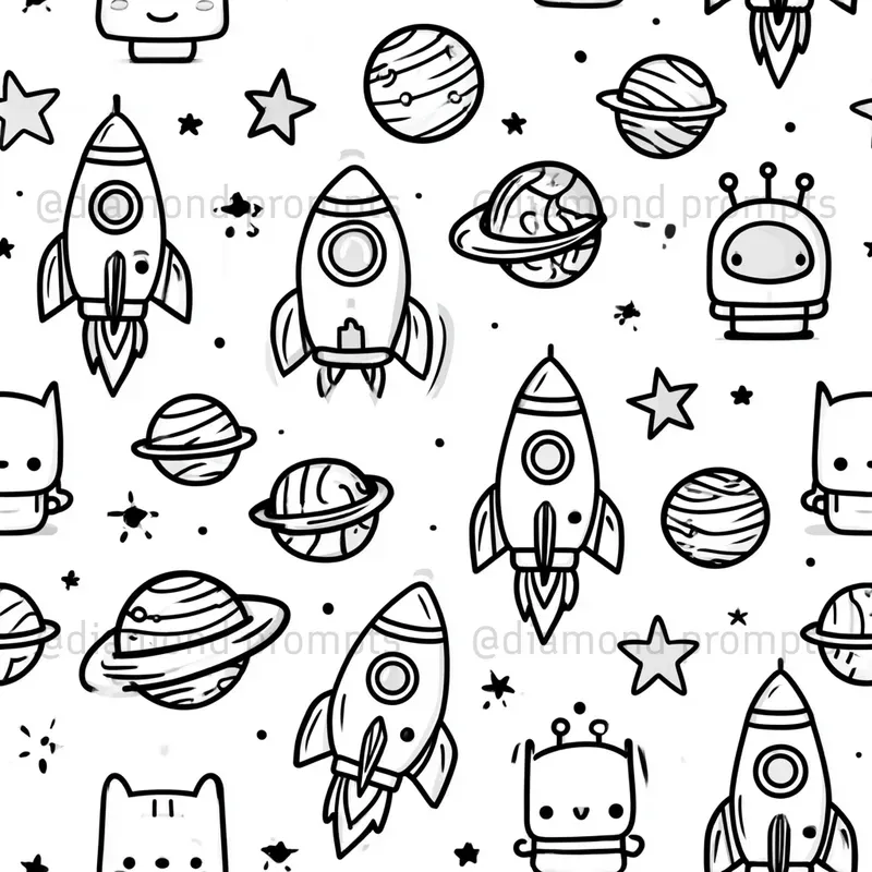 Little Worlds In Line Art