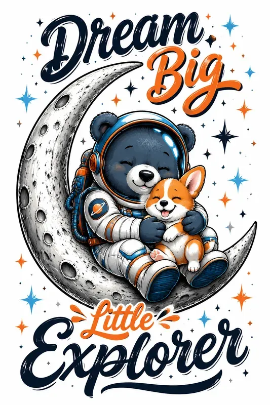 Moonlit Space Buddy Tshirt Designs
