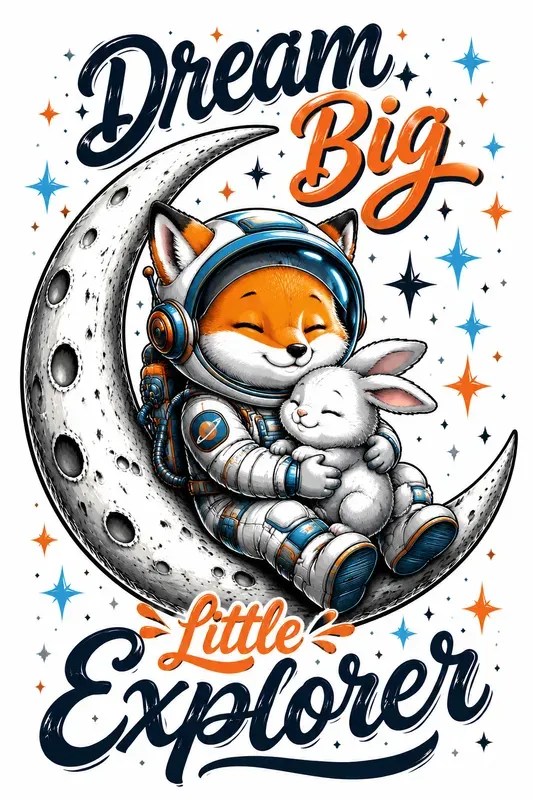 Moonlit Space Buddy Tshirt Designs