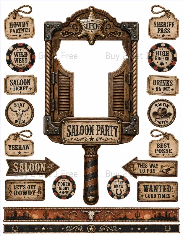 Western Ephemera Photo Booth Prop Kits