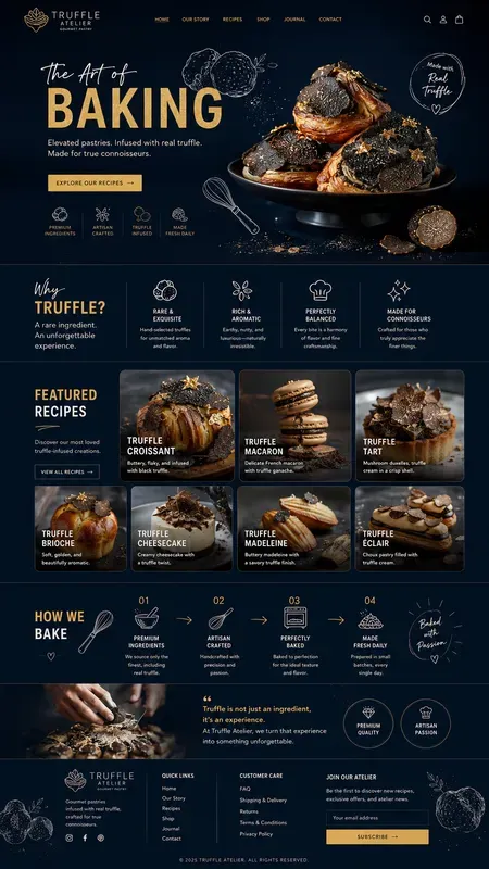 Modern Artistic Cooking Website UIs