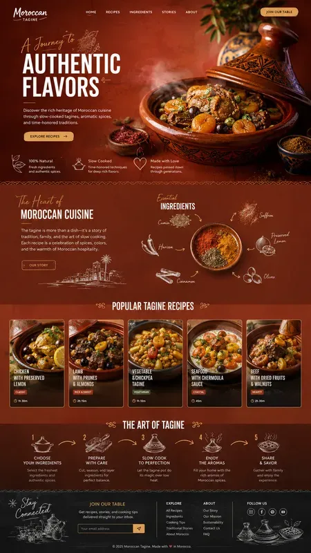 Modern Artistic Cooking Website UIs