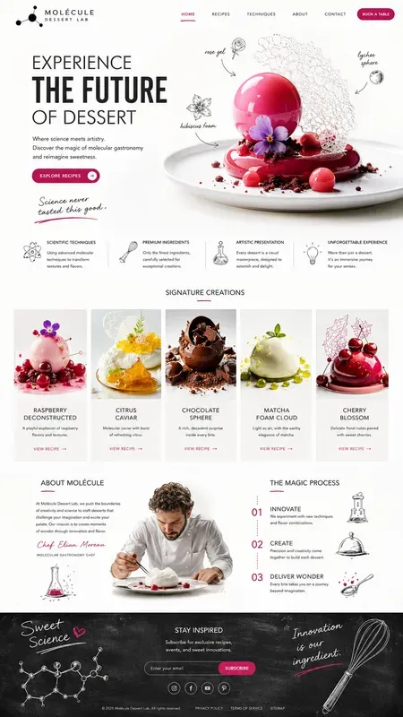 Modern Artistic Cooking Website UIs