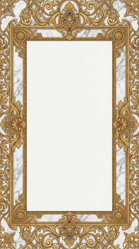 Luxury Gold Filigree Marble Overlays