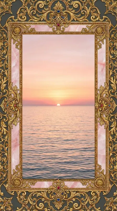 Luxury Gold Filigree Marble Overlays