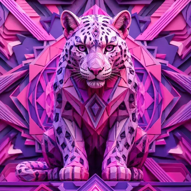 Vibrant Geometric Animal Art