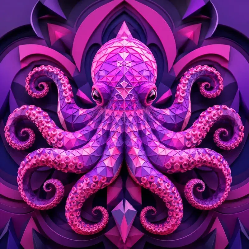 Vibrant Geometric Animal Art