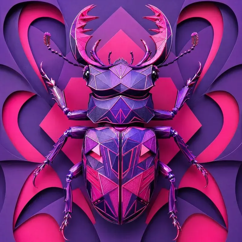 Vibrant Geometric Animal Art